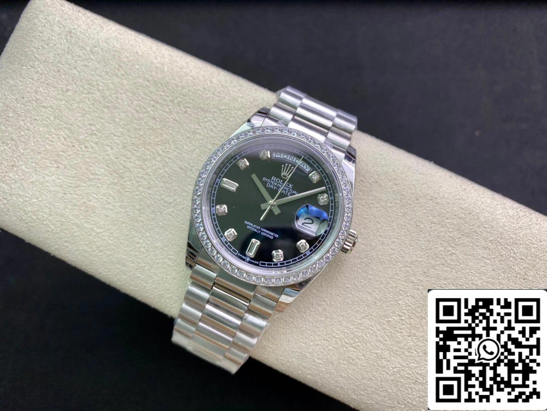 Rolex Day Date 118346 36 mm 1:1 Best Edition EW Factory schwarzes Zifferblatt