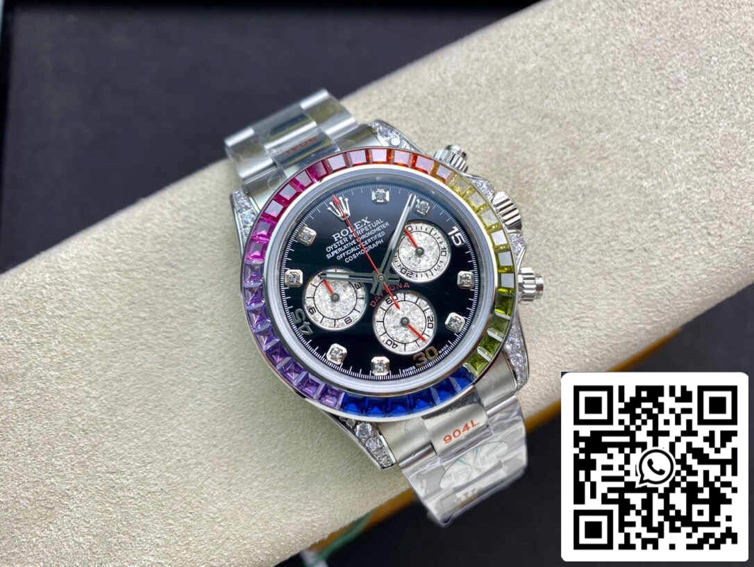 Rolex Daytona Cosmograph 116599 RBOW 1:1 Best Edition JH Factory, schwarzes Zifferblatt