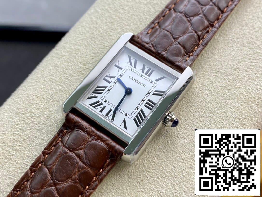 Cartier Tank 24MM 1:1 Meilleure édition K11 Bracelet en cuir marron d'usine