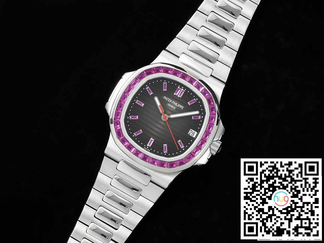 Patek Philippe Nautilus 5711 1:1 Meilleure édition GR Factory Cadran noir serti de diamants