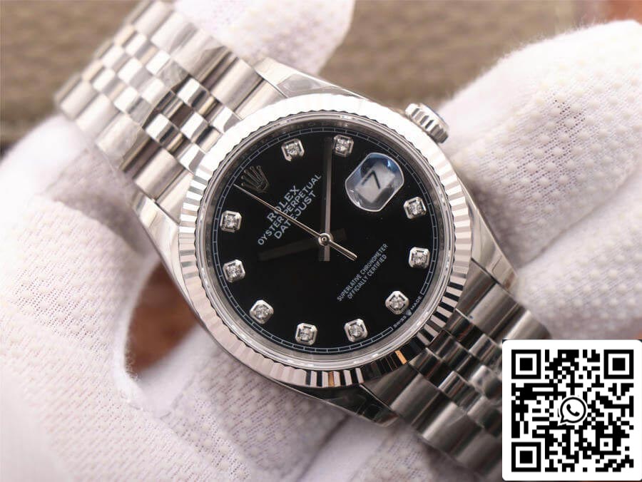 Rolex Datejust M126234-0027 1:1 Best Edition EW Factory Schwarzes Zifferblatt