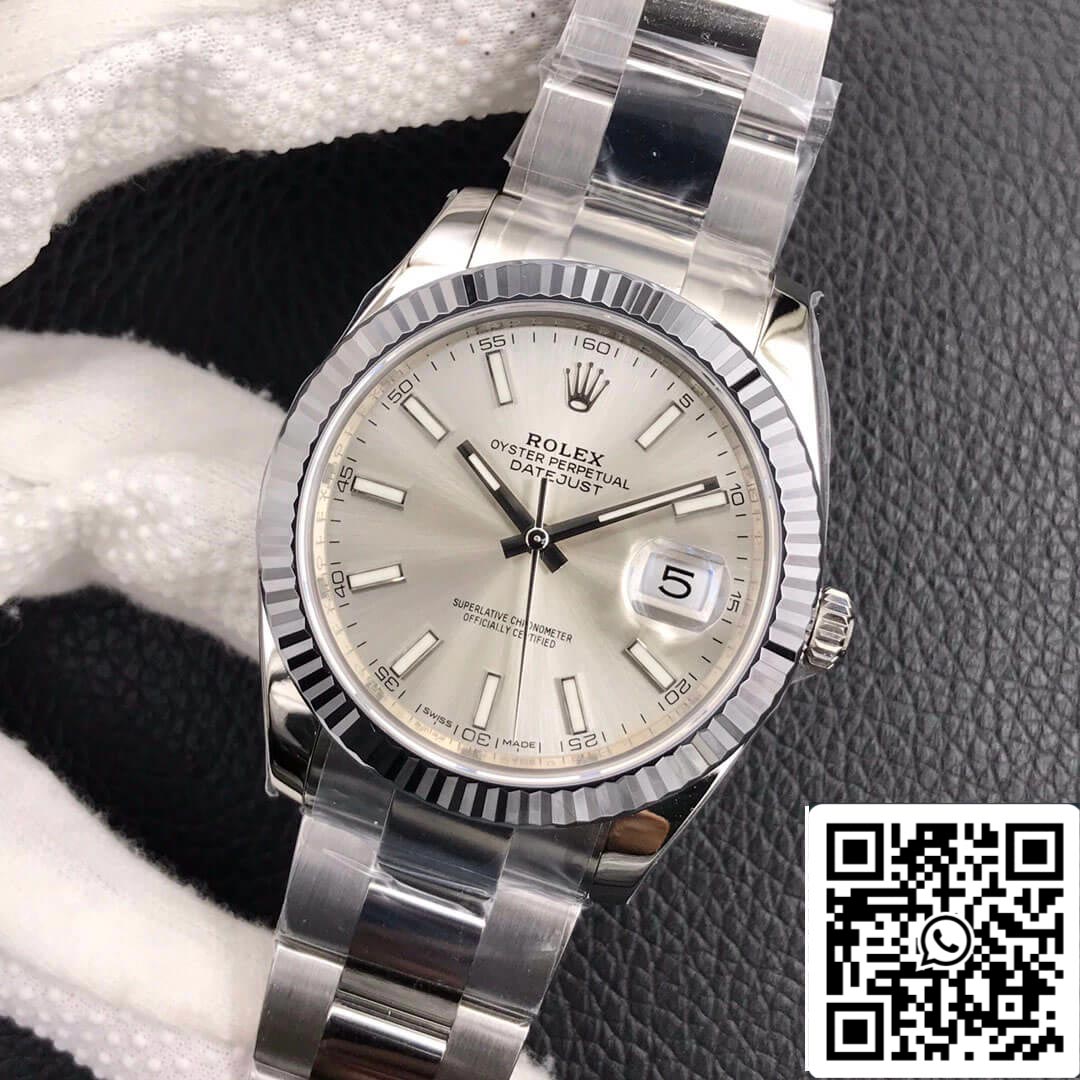 Rolex Datejust M126334-0003 1:1 Best Edition VS Factory Silbernes Zifferblatt