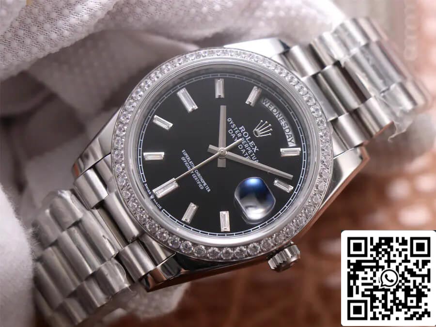 Rolex Day Date M228349RBR-0003 1:1 Best Edition EW Factory, schwarzes Zifferblatt