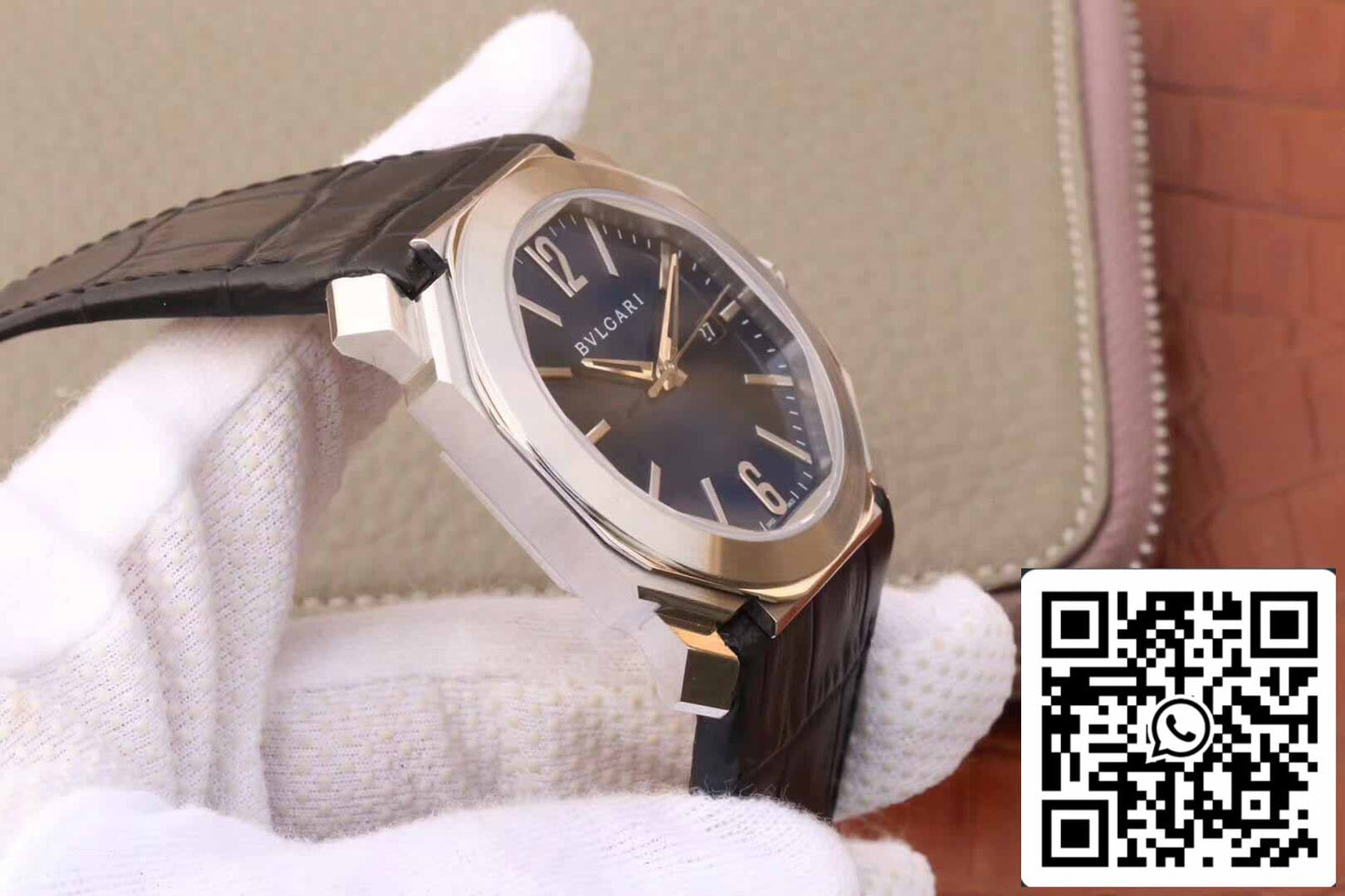 Bvlgari Octo 102429 BGO38C3SLD 1:1 Meilleure édition Cadran bleu foncé