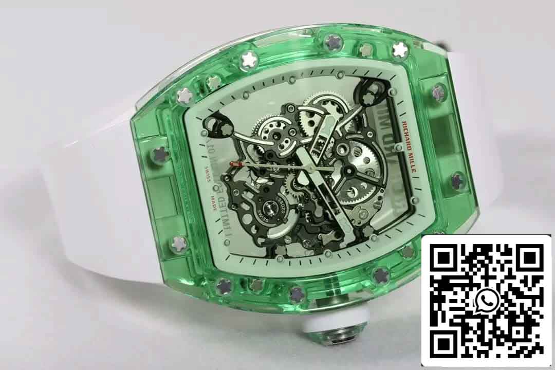 Replica Richard Mille RM055 Best 1:1  Edition RM Factory Green Transparent Case