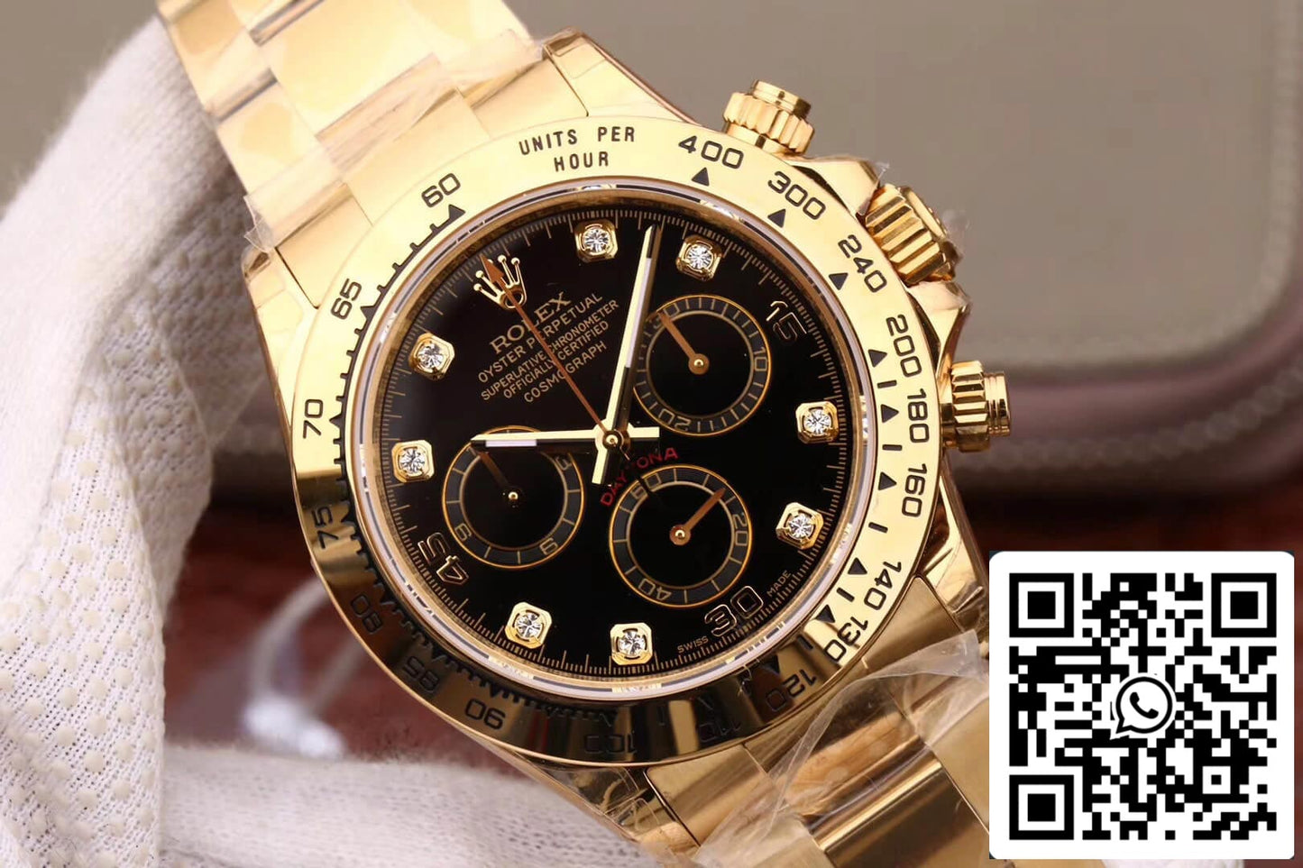 Rolex Daytona Cosmograph M116508-0008 1:1 Best Edition JH Factory Zifferblatt aus Gelbgold mit Diamanten