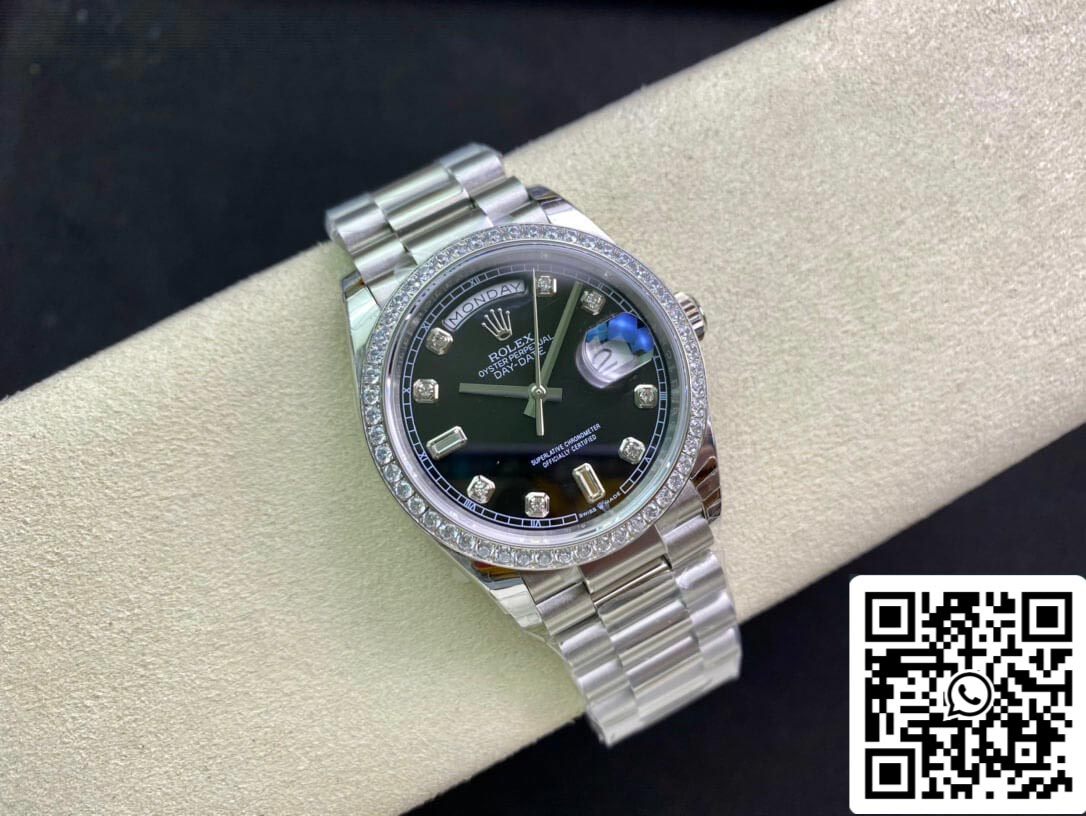 Rolex Day Date 118346 36 mm 1:1 Best Edition EW Factory schwarzes Zifferblatt