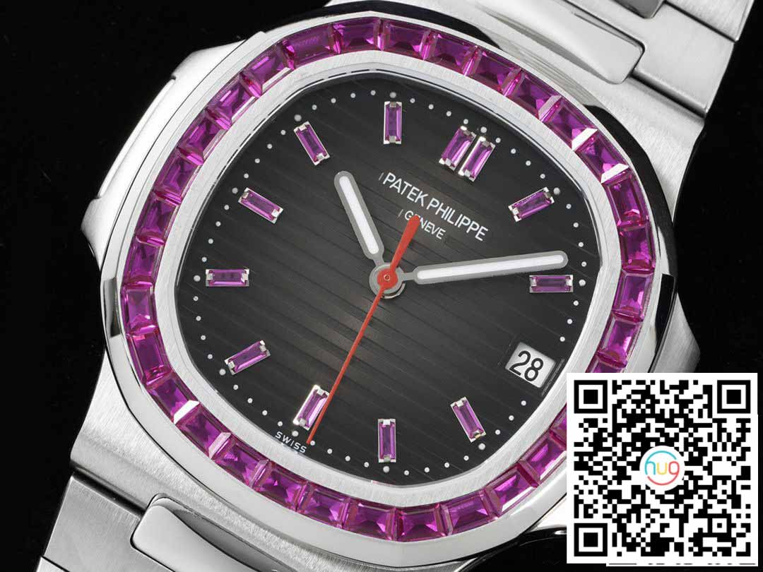 Patek Philippe Nautilus 5711 1:1 Meilleure édition GR Factory Cadran noir serti de diamants
