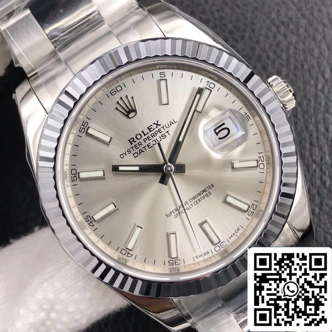 Rolex Datejust M126334-0003 1:1 Best Edition VS Factory Silbernes Zifferblatt