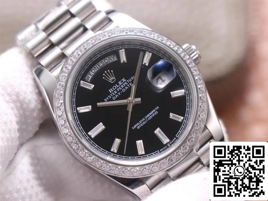 Rolex Day Date M228349RBR-0003 1:1 Best Edition EW Factory, schwarzes Zifferblatt