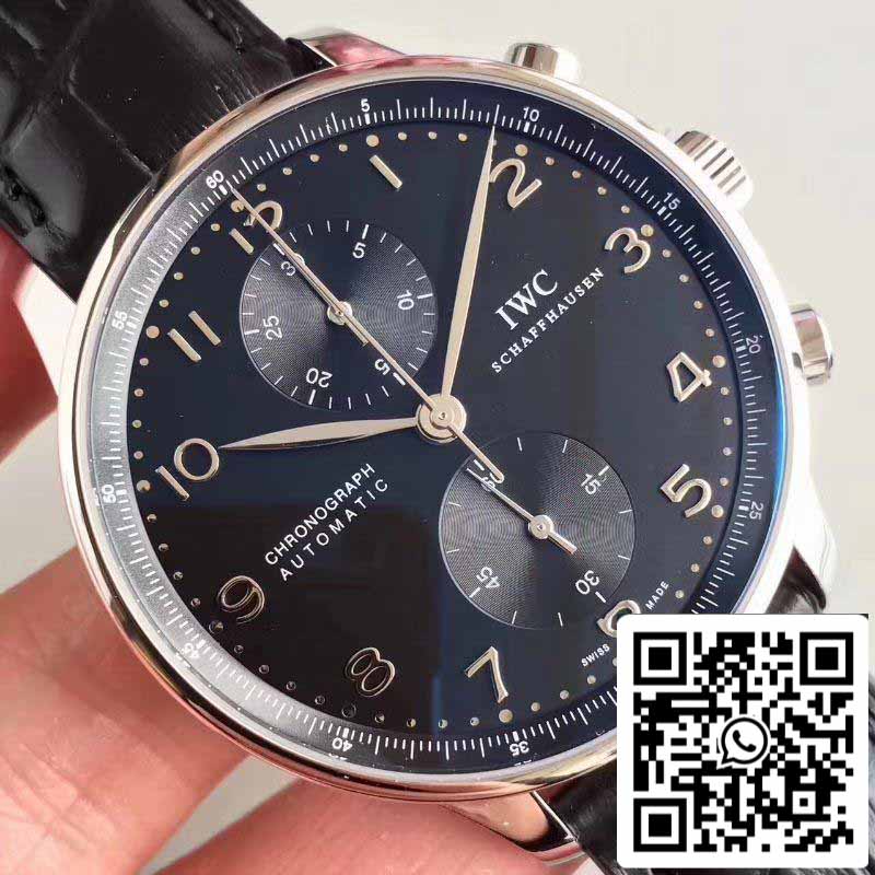 IWC Portugieser Chronograph IW371447 ZF Factory 1:1 Best Edition Swiss ETA79350 Schwarzes Zifferblatt