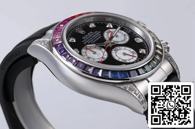 Rolex Daytona 116599RBOW 1:1 Best Edition BL Factory Schwarzes Zifferblatt Schweizer ETA4130