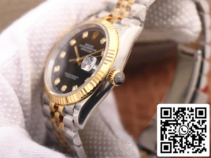 Rolex Datejust M126233-0021 1:1 Best Edition EW Factory Gelbgold, schwarzes Zifferblatt