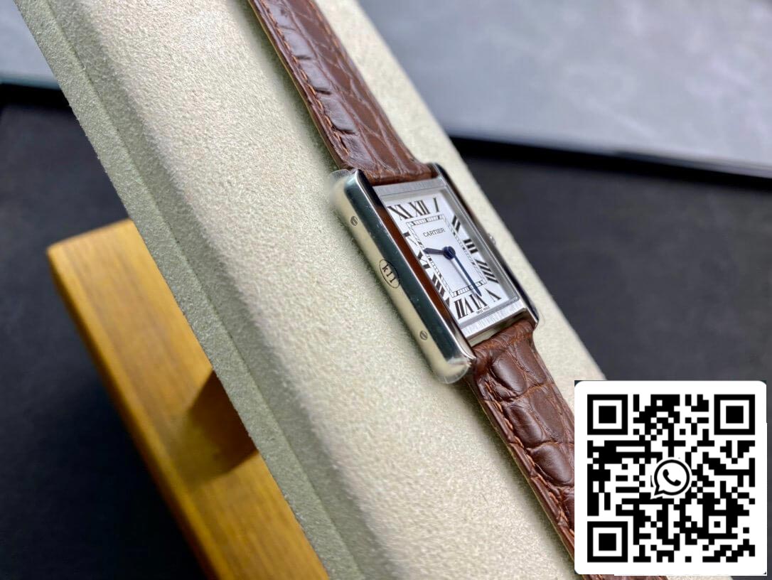 Cartier Tank 24MM 1:1 Meilleure édition K11 Bracelet en cuir marron d'usine
