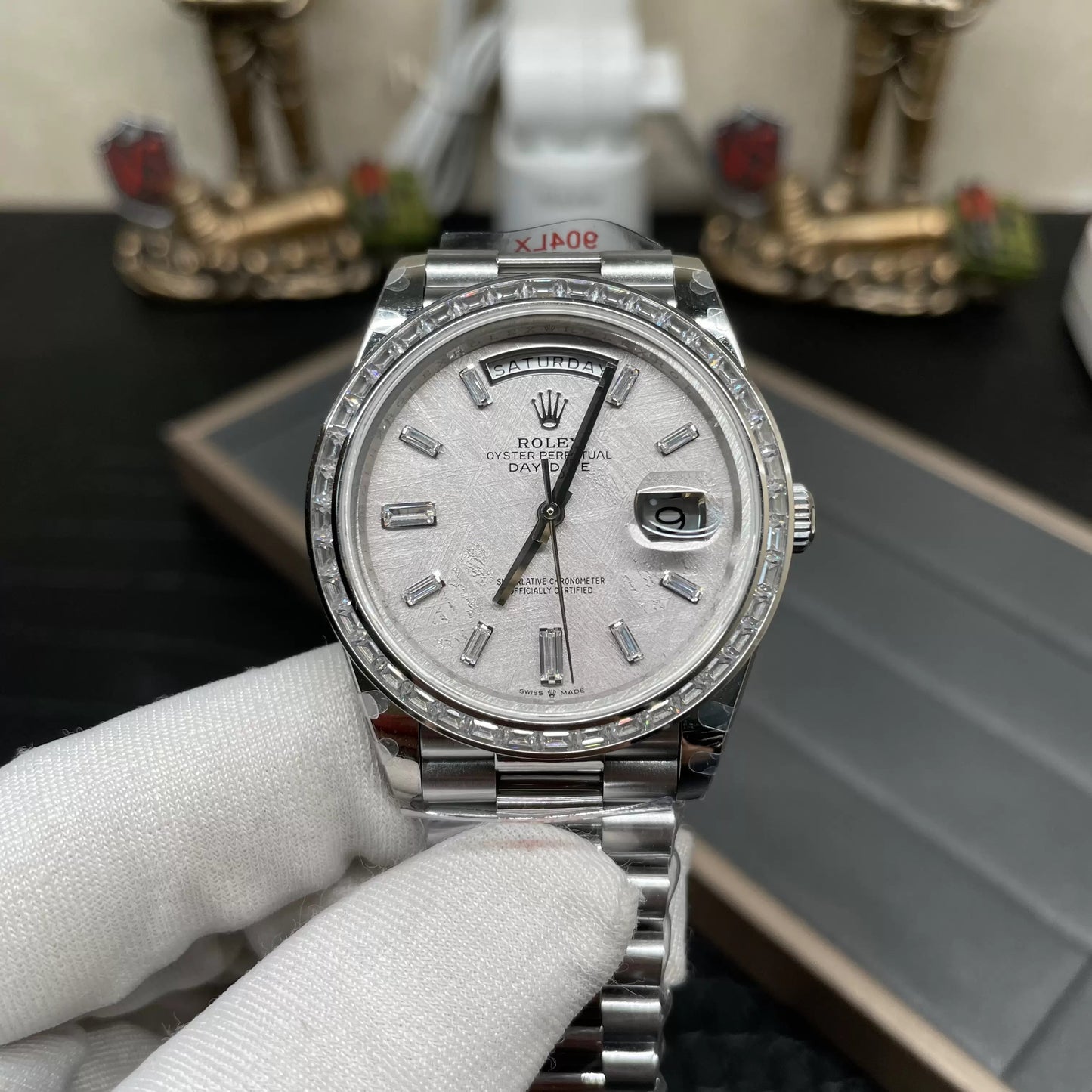 Rolex Day Date 40 M228396TBR-0027 Cadran en diamant météorite 1:1 Meilleure édition GM Factory V3 Version contrepoids