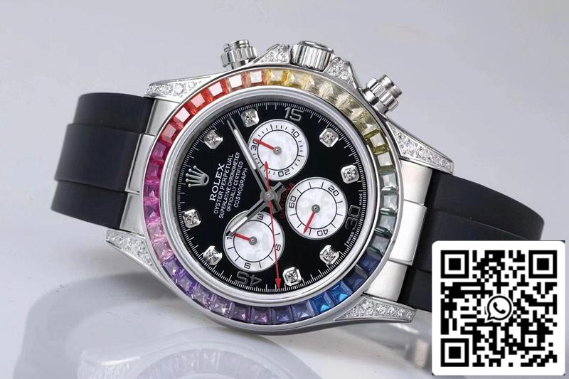 Rolex Daytona 116599RBOW 1:1 Best Edition BL Factory Schwarzes Zifferblatt Schweizer ETA4130
