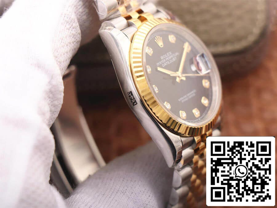Rolex Datejust M126233-0021 1:1 Best Edition EW Factory Gelbgold, schwarzes Zifferblatt