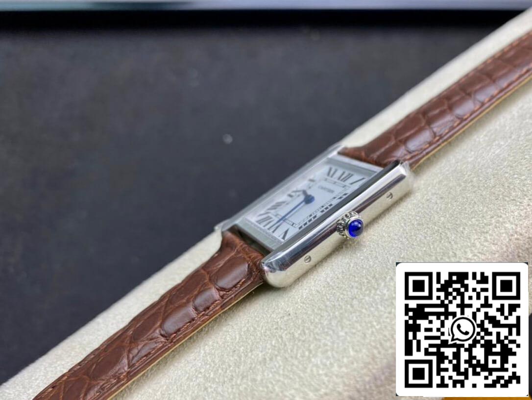Cartier Tank 24MM 1:1 Meilleure édition K11 Bracelet en cuir marron d'usine