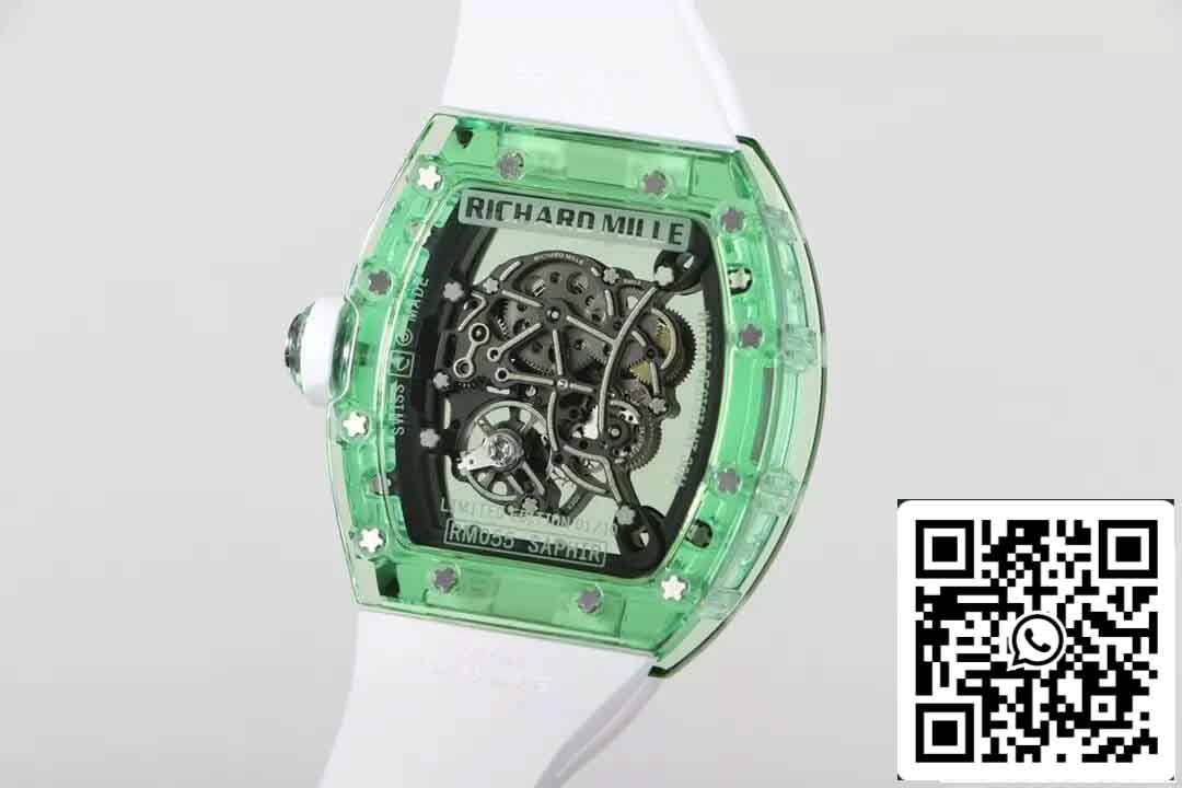 Replica Richard Mille RM055 Best 1:1  Edition RM Factory Green Transparent Case