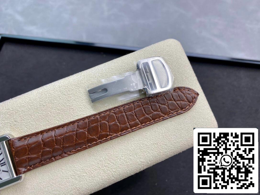 Cartier Tank 24MM 1:1 Meilleure édition K11 Bracelet en cuir marron d'usine