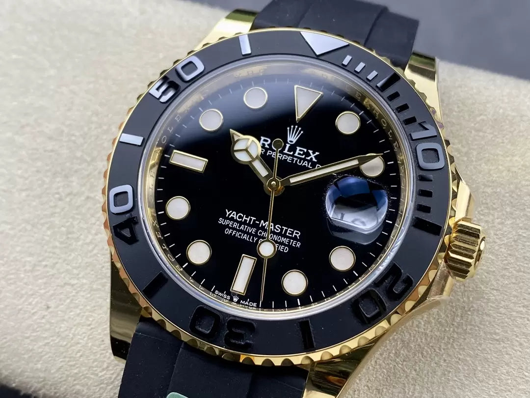 Rolex Yacht-Master 42 Black Dial Yellow Gold  M226658-0001  1:1 Best Edition AR Factory Counterweight Version
