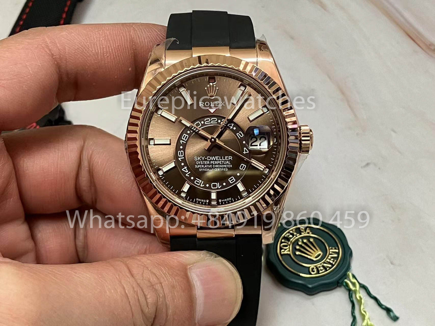 Rolex Oyster Perpetual Sky-Dweller M336239 Chocolate Dial Rose Gold 1:1 Best Clone ZF Factory 190 gram