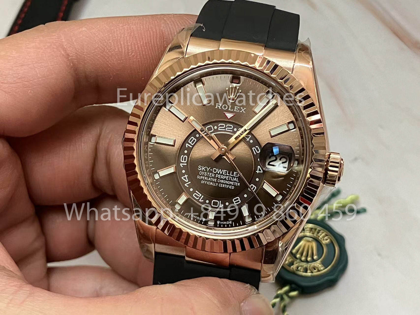 Rolex Oyster Perpetual Sky-Dweller M336239 Chocolate Dial Rose Gold 1:1 Best Clone ZF Factory 190 gram
