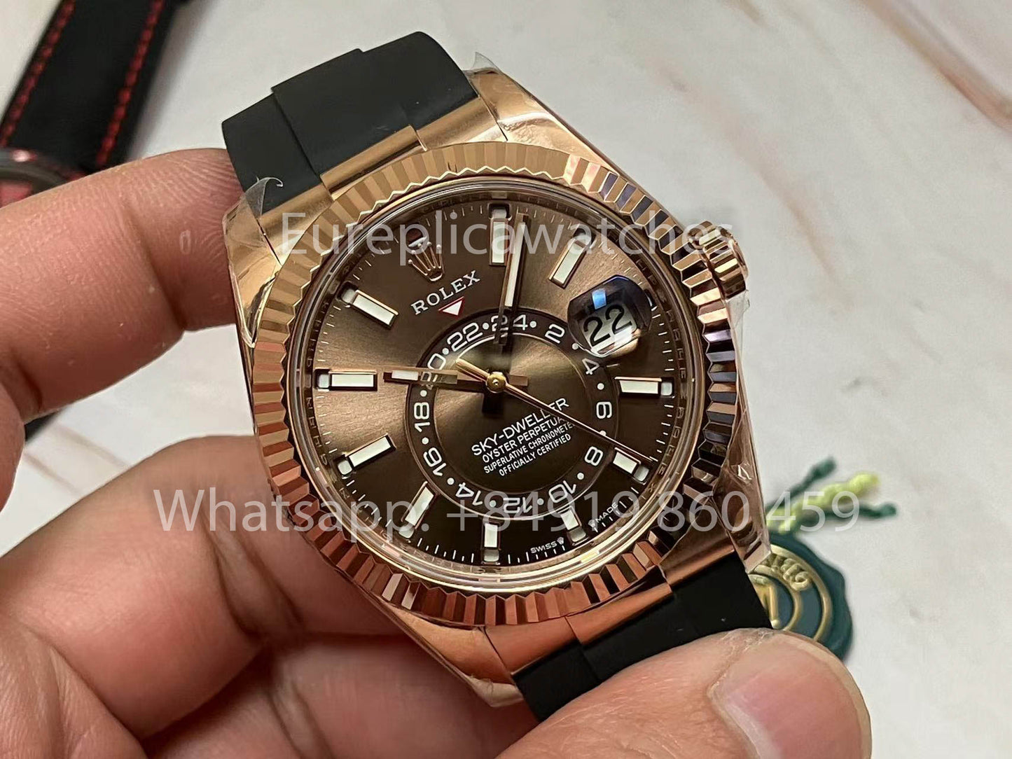 Rolex Oyster Perpetual Sky-Dweller M336239 Chocolate Dial Rose Gold 1:1 Best Clone ZF Factory 190 gram