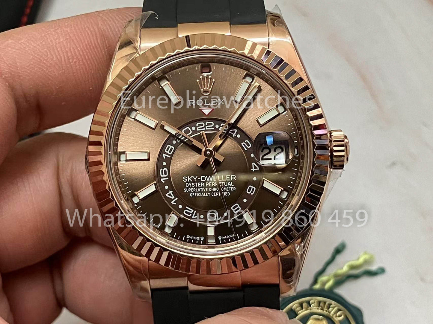 Rolex Oyster Perpetual Sky-Dweller M336239 Chocolate Dial Rose Gold 1:1 Best Clone ZF Factory 190 gram