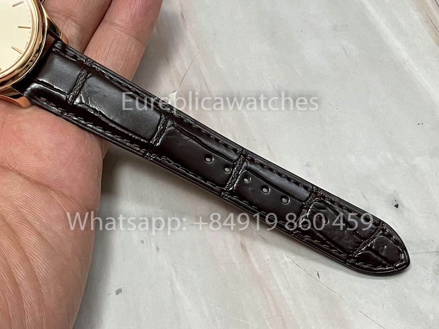 Patek Philippe Calatrava 5227G Weißes Zifferblatt 1:1 Best Edition 3K Factory Schwarzes Lederarmband