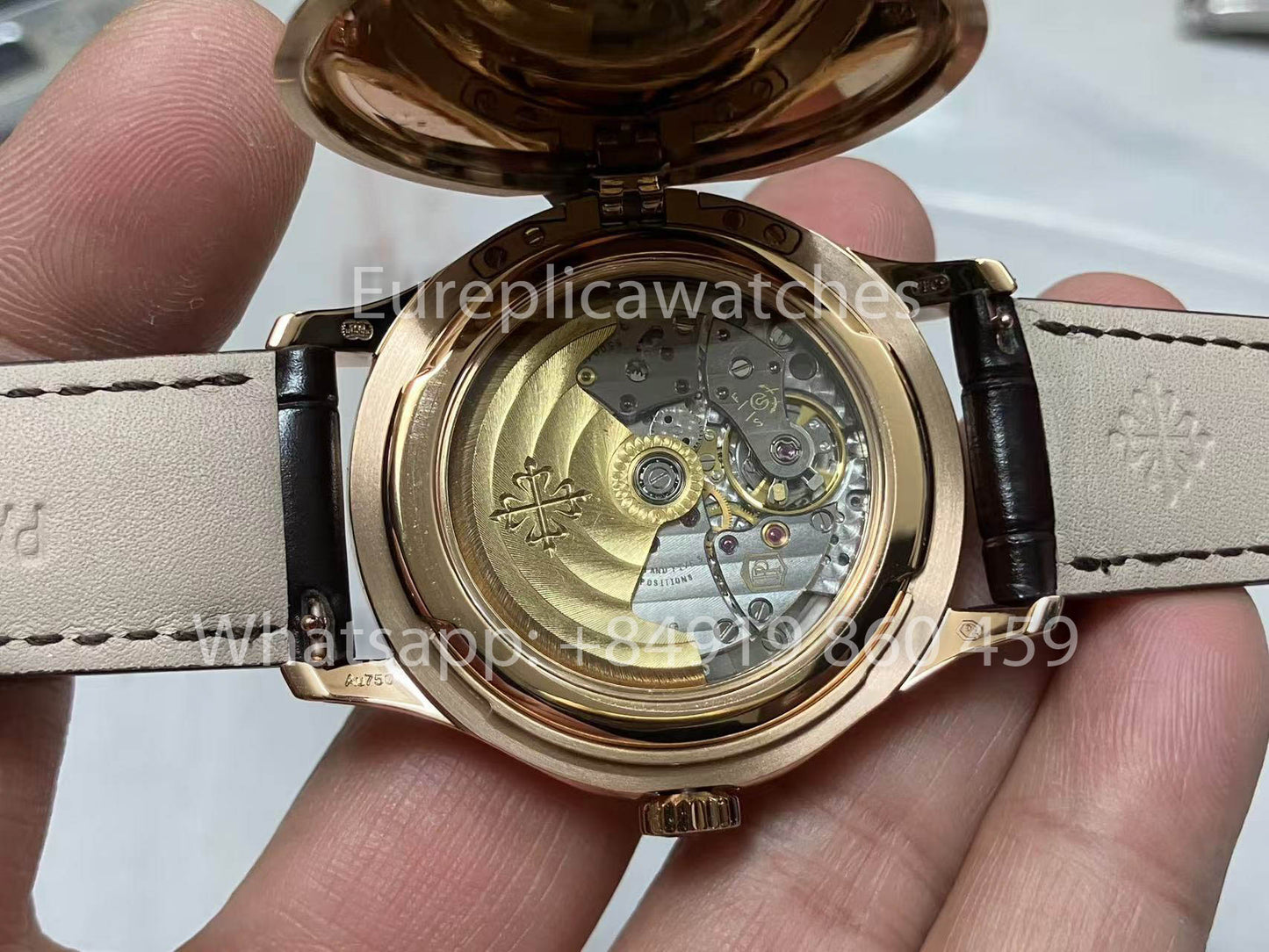 Patek Philippe Calatrava 5227G Weißes Zifferblatt 1:1 Best Edition 3K Factory Schwarzes Lederarmband