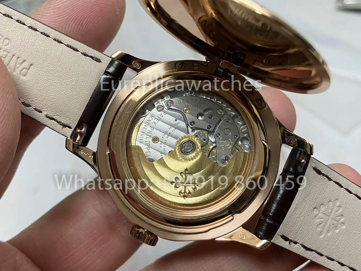 Patek Philippe Calatrava 5227G Weißes Zifferblatt 1:1 Best Edition 3K Factory Schwarzes Lederarmband