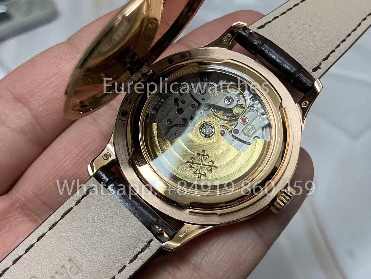 Patek Philippe Calatrava 5227G Weißes Zifferblatt 1:1 Best Edition 3K Factory Schwarzes Lederarmband