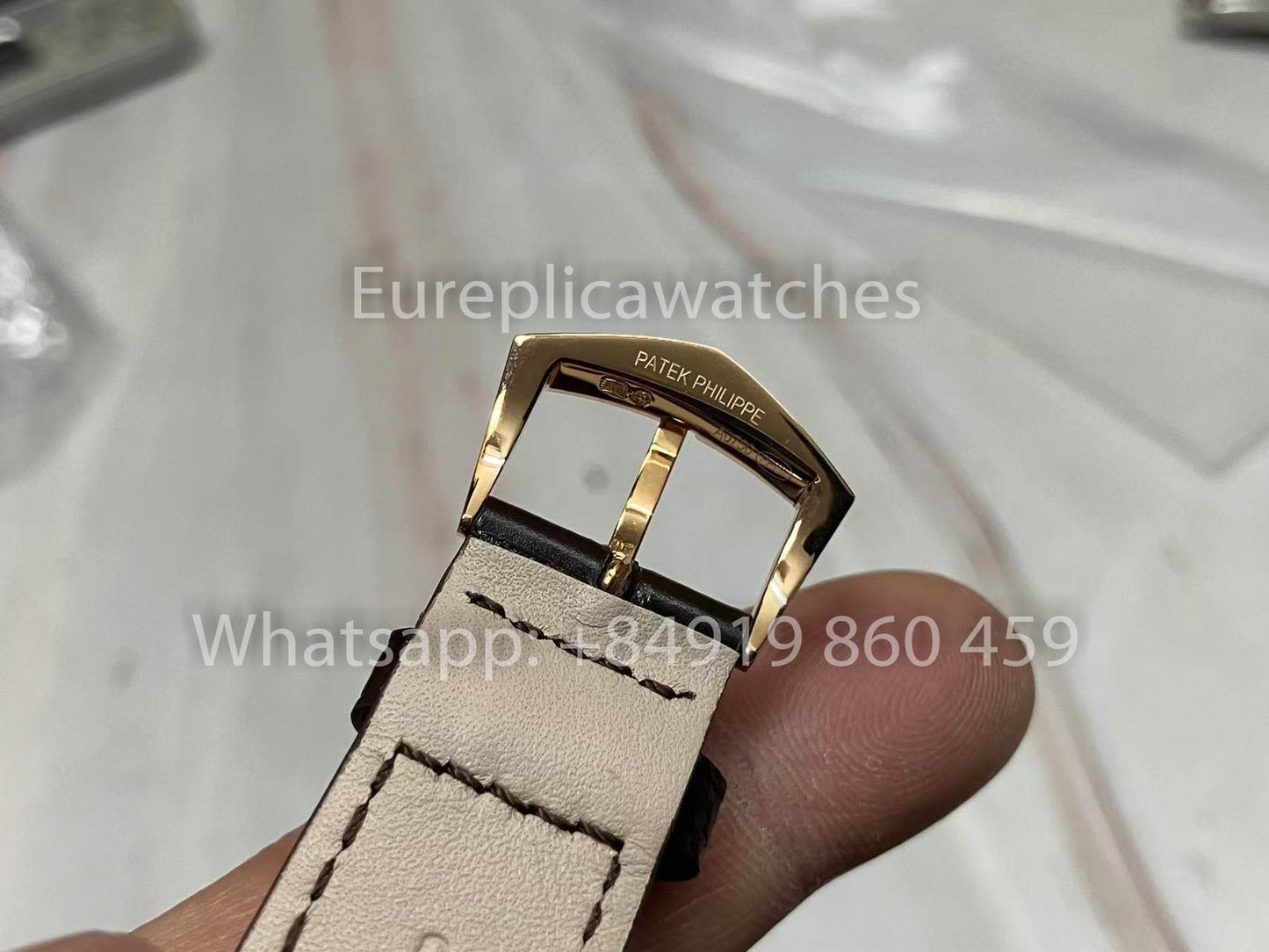 Patek Philippe Calatrava 5227G Weißes Zifferblatt 1:1 Best Edition 3K Factory Schwarzes Lederarmband
