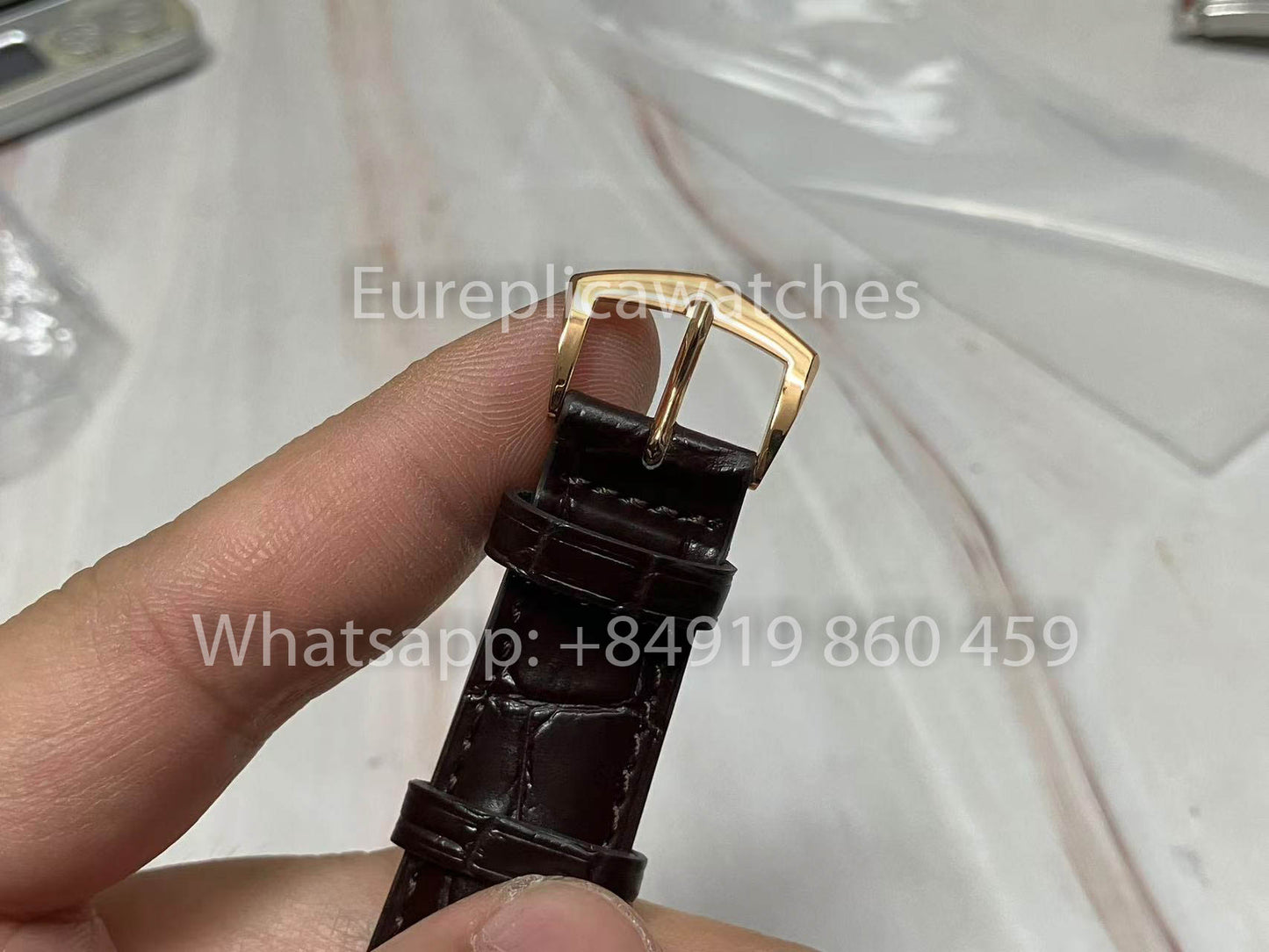 Patek Philippe Calatrava 5227G Weißes Zifferblatt 1:1 Best Edition 3K Factory Schwarzes Lederarmband