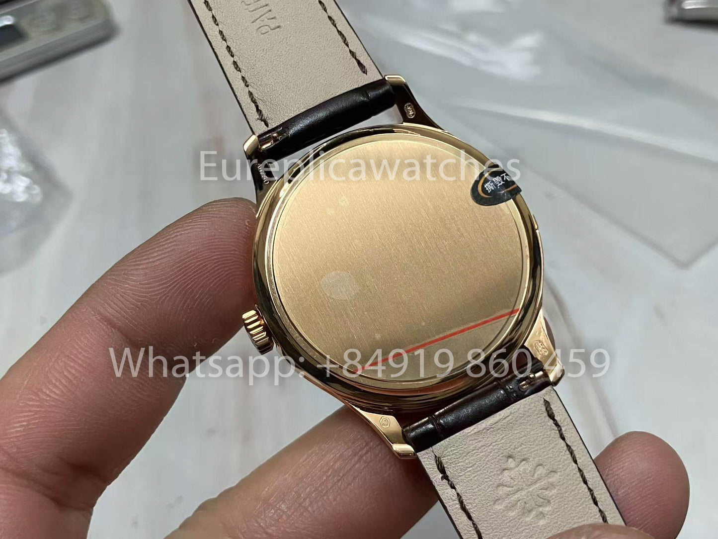 Patek Philippe Calatrava 5227G Weißes Zifferblatt 1:1 Best Edition 3K Factory Schwarzes Lederarmband