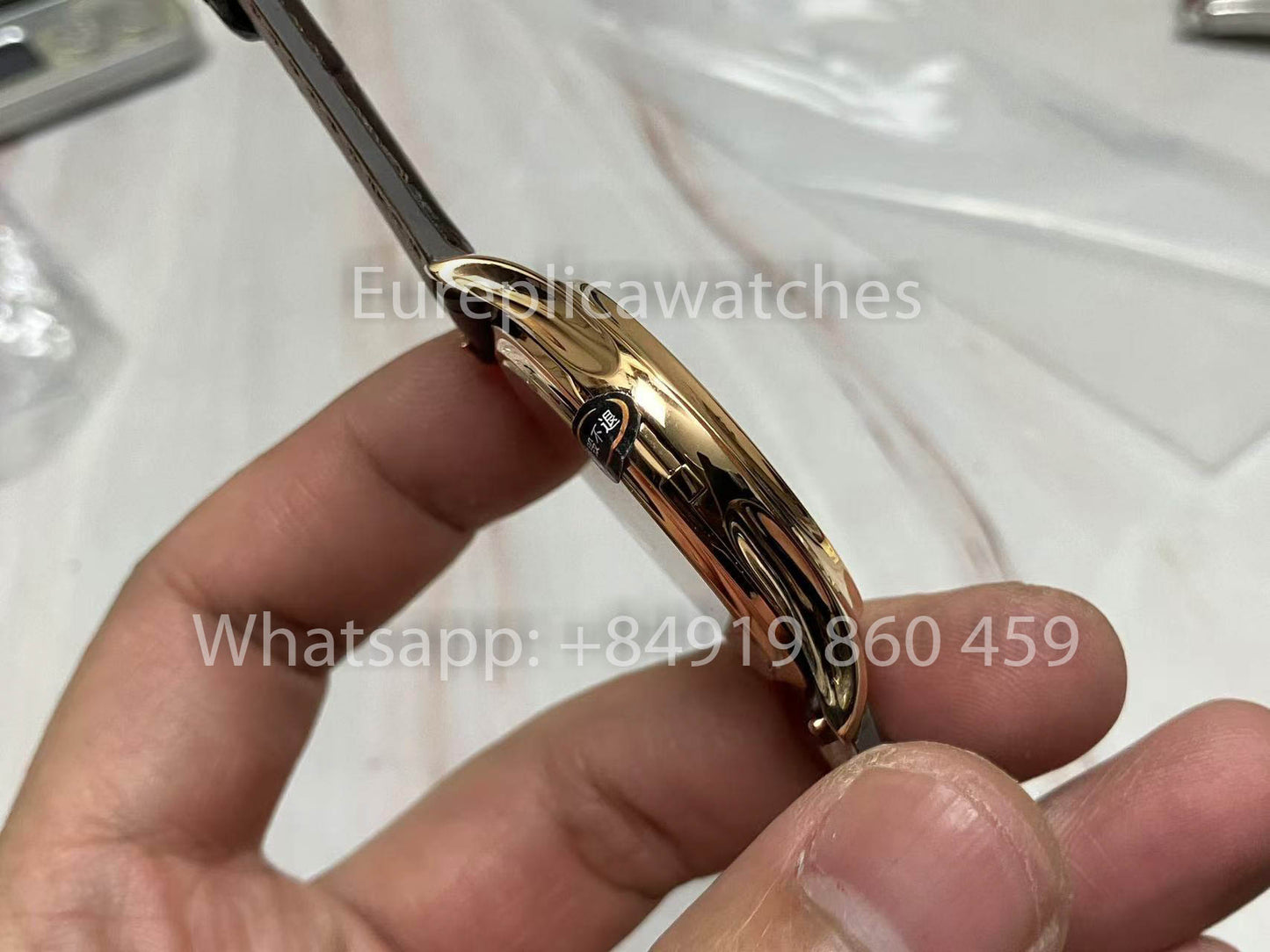 Patek Philippe Calatrava 5227G Weißes Zifferblatt 1:1 Best Edition 3K Factory Schwarzes Lederarmband