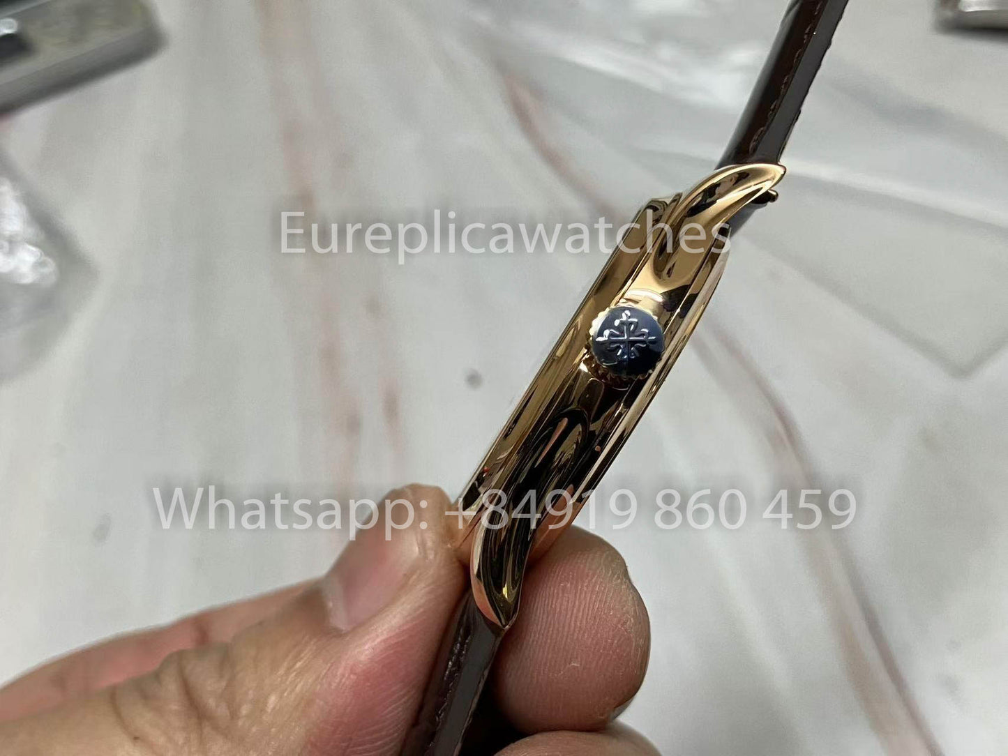 Patek Philippe Calatrava 5227G Weißes Zifferblatt 1:1 Best Edition 3K Factory Schwarzes Lederarmband