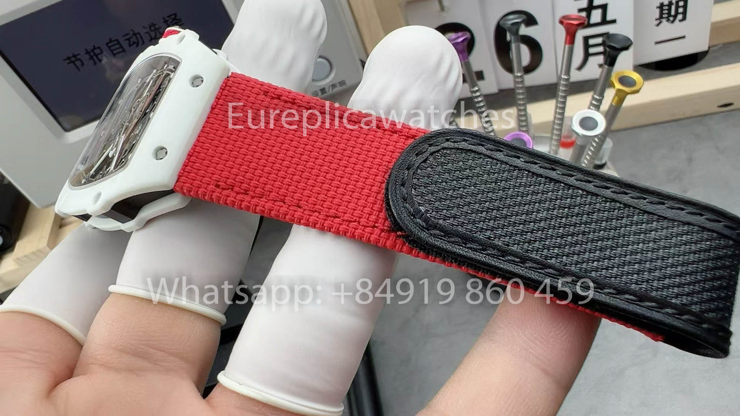 Replik Richard Mille RM67-02 Charles Leclerc White Carbon NTPT 1:1 Bester Klon V5 Neueste Version