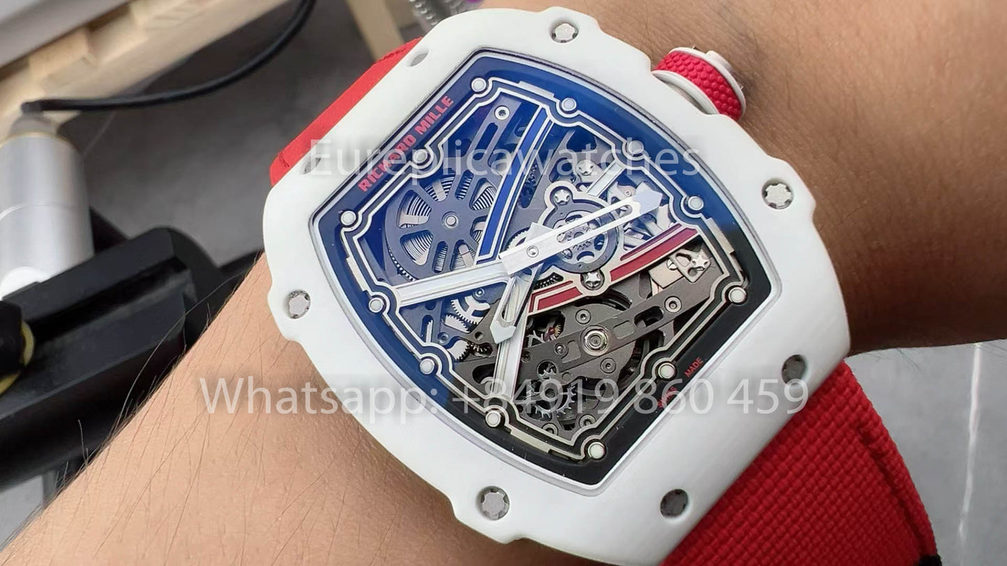 Replik Richard Mille RM67-02 Charles Leclerc White Carbon NTPT 1:1 Bester Klon V5 Neueste Version