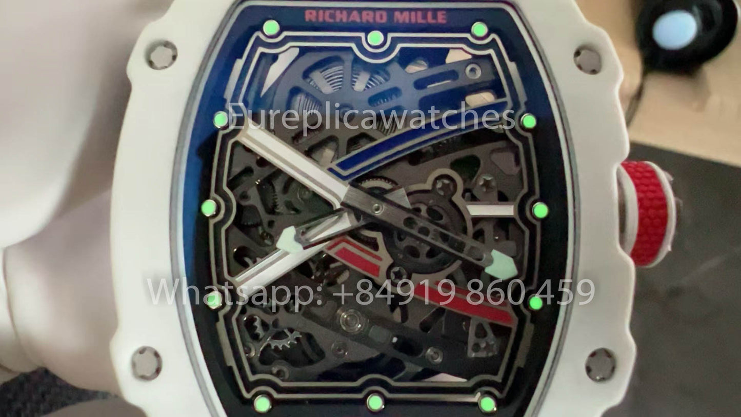 Replik Richard Mille RM67-02 Charles Leclerc White Carbon NTPT 1:1 Bester Klon V5 Neueste Version