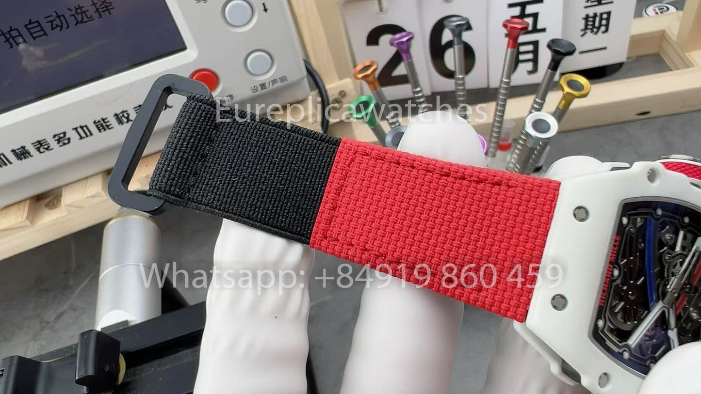 Replik Richard Mille RM67-02 Charles Leclerc White Carbon NTPT 1:1 Bester Klon V5 Neueste Version