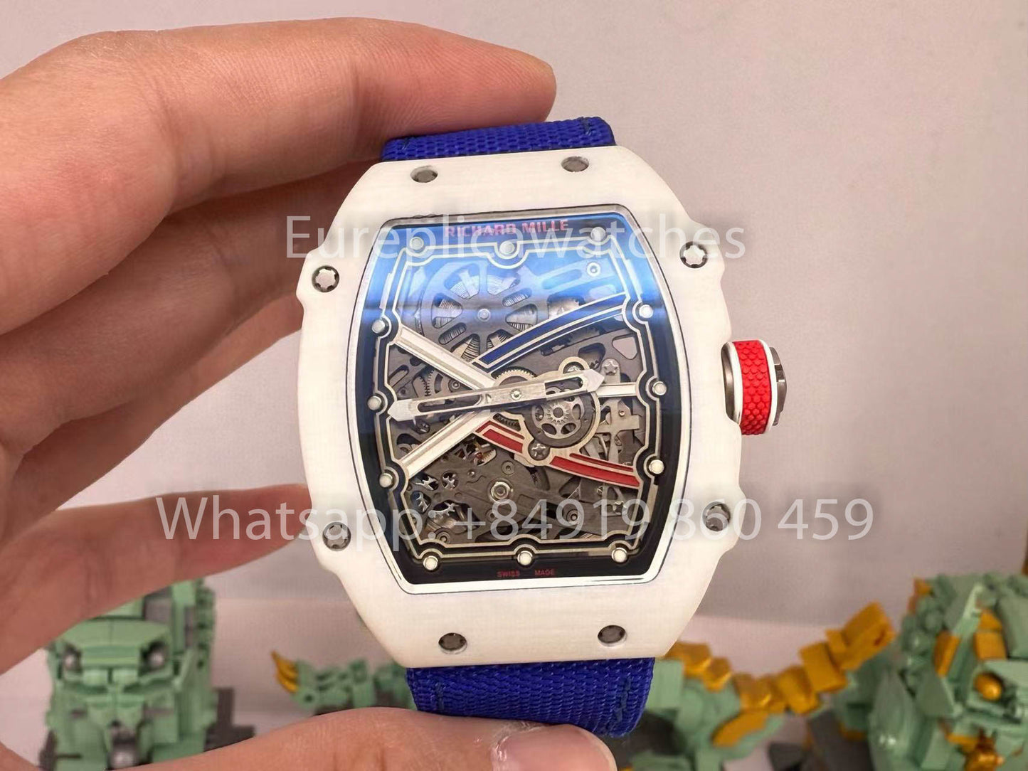 Replik Richard Mille RM67-02 Alexis Pinturault White Carbon NTPT 1:1 Bester Klon V5 Neueste Version
