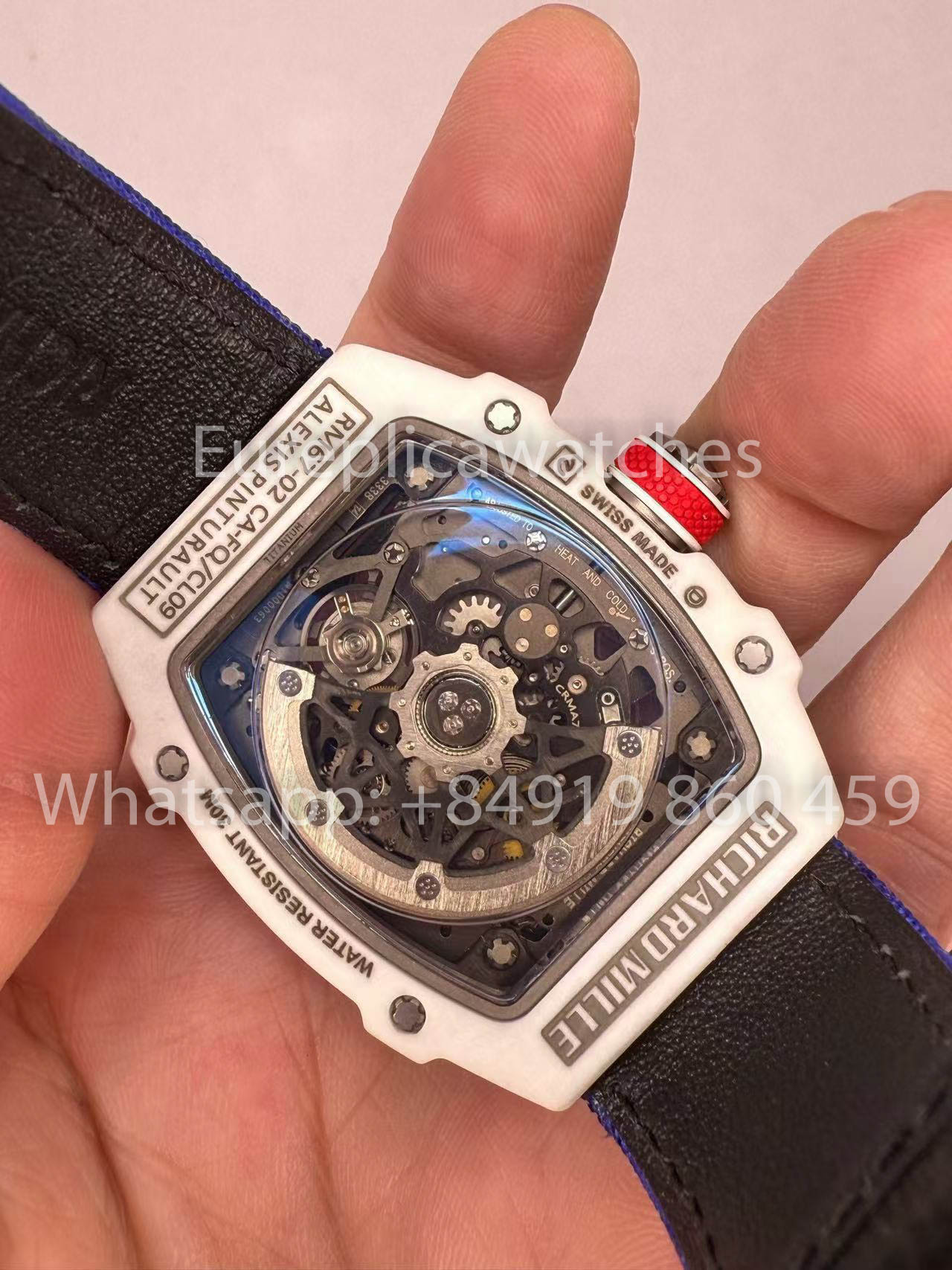 Replik Richard Mille RM67-02 Alexis Pinturault White Carbon NTPT 1:1 Bester Klon V5 Neueste Version