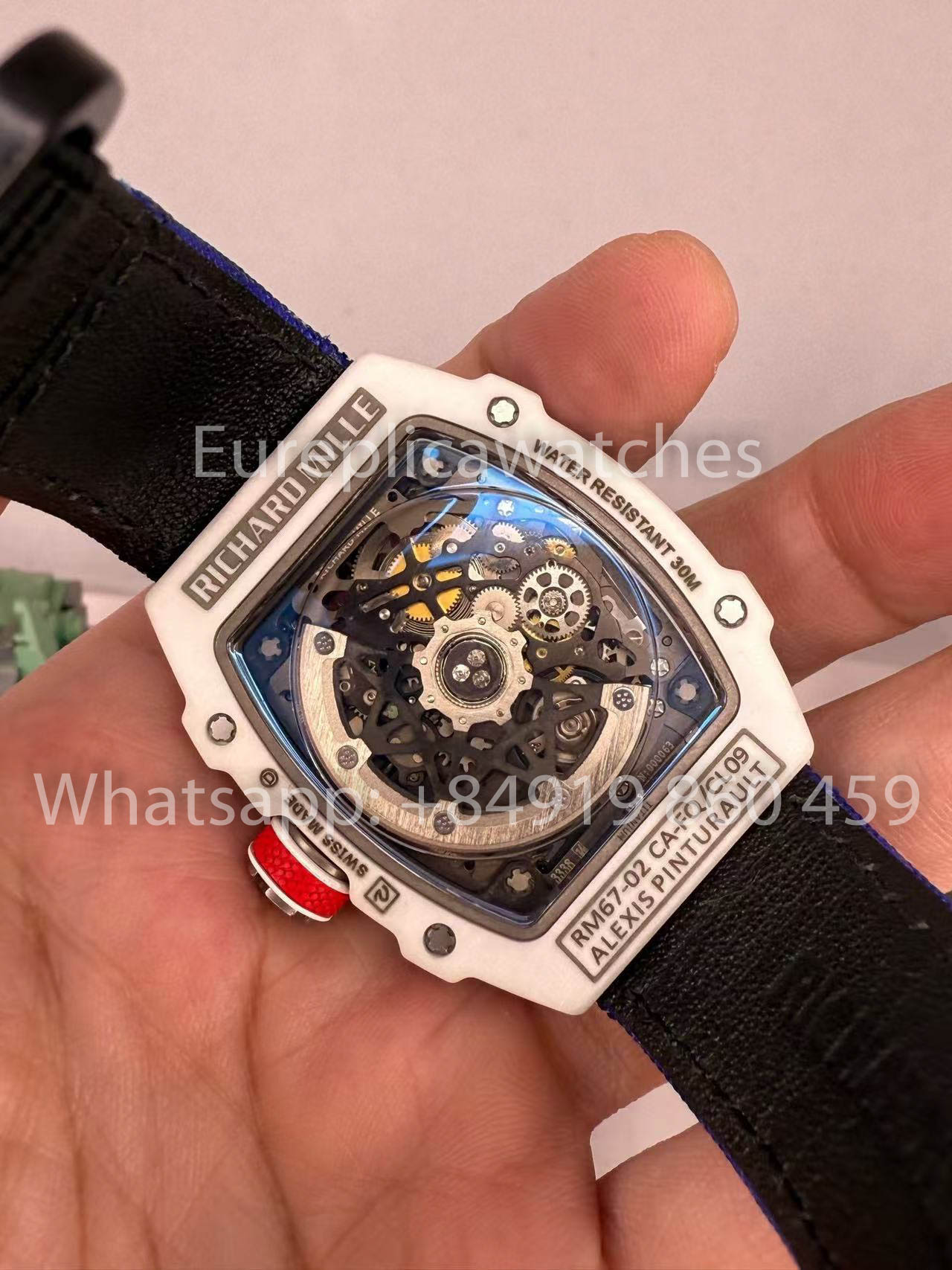 Replik Richard Mille RM67-02 Alexis Pinturault White Carbon NTPT 1:1 Bester Klon V5 Neueste Version