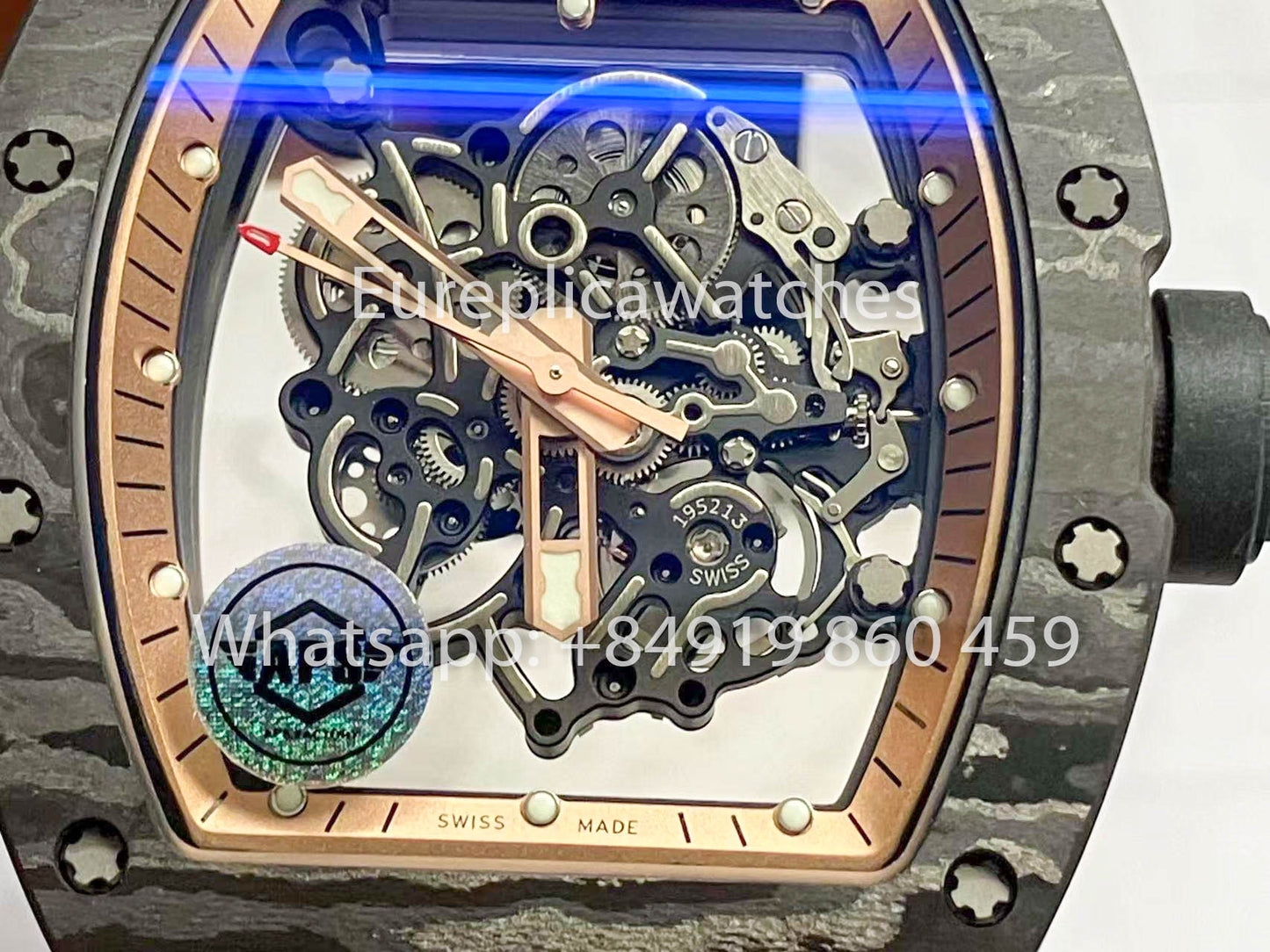 RICHARD MILLE RM055 Boîtier en fibre de carbone 1:1 Meilleur clone APS Factory Cadran en bronze
