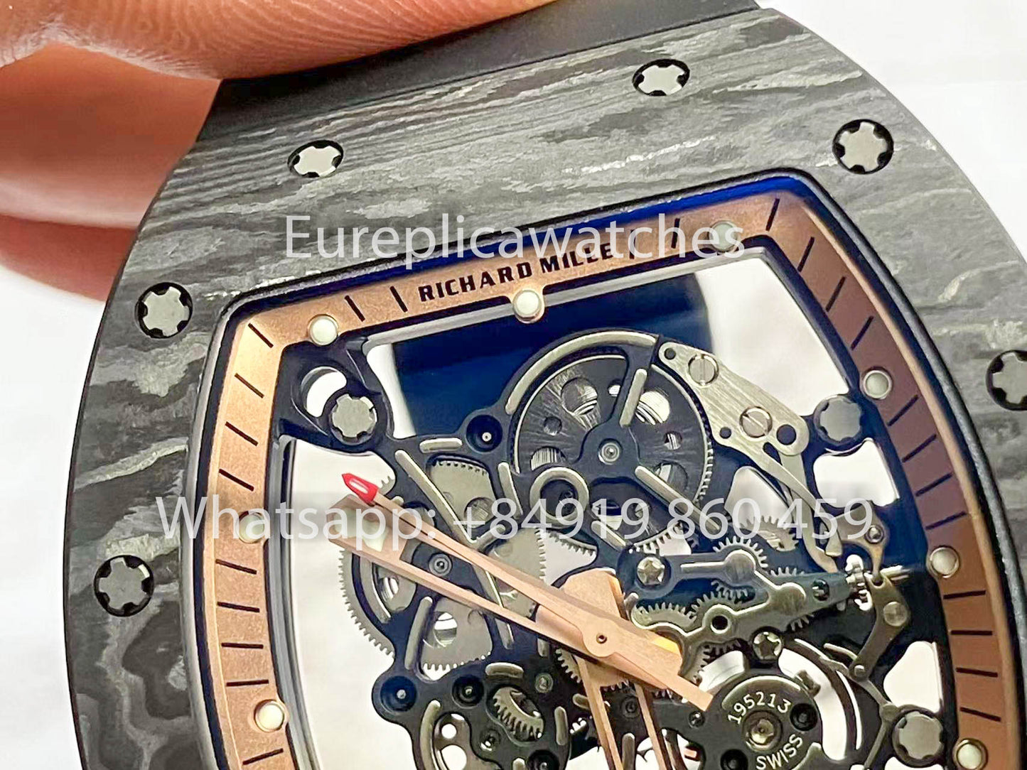 RICHARD MILLE RM055 Boîtier en fibre de carbone 1:1 Meilleur clone APS Factory Cadran en bronze
