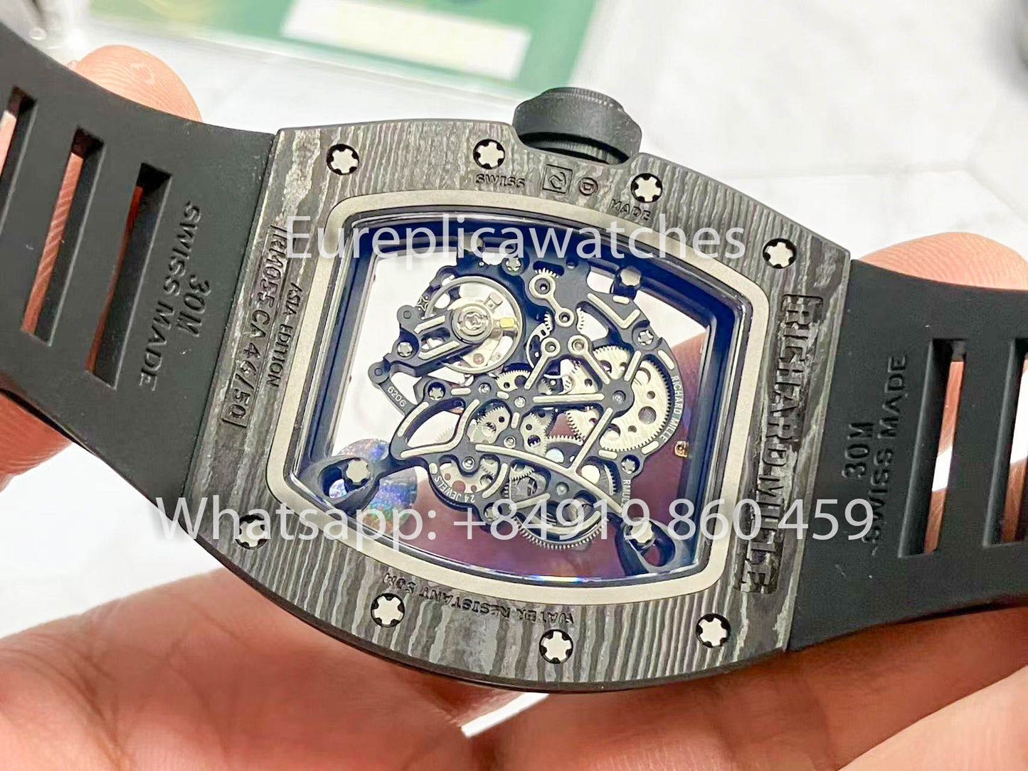 RICHARD MILLE RM055 Boîtier en fibre de carbone 1:1 Meilleur clone APS Factory Cadran en bronze