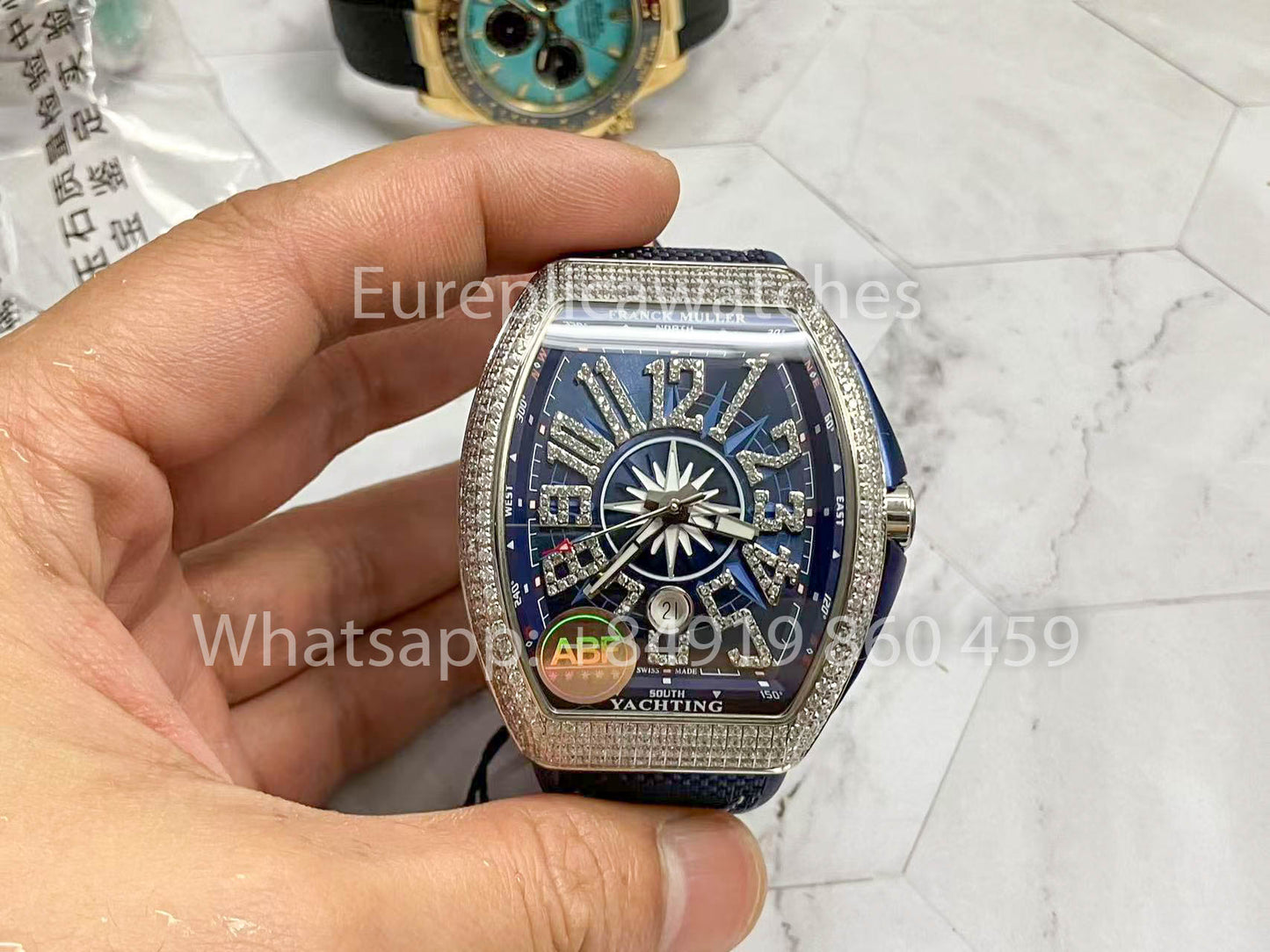 Franck Muller Mens Collection V45 SC DT Yachting 1:1 Best Edition ZF Factory Blue Dial Swiss ETA9015