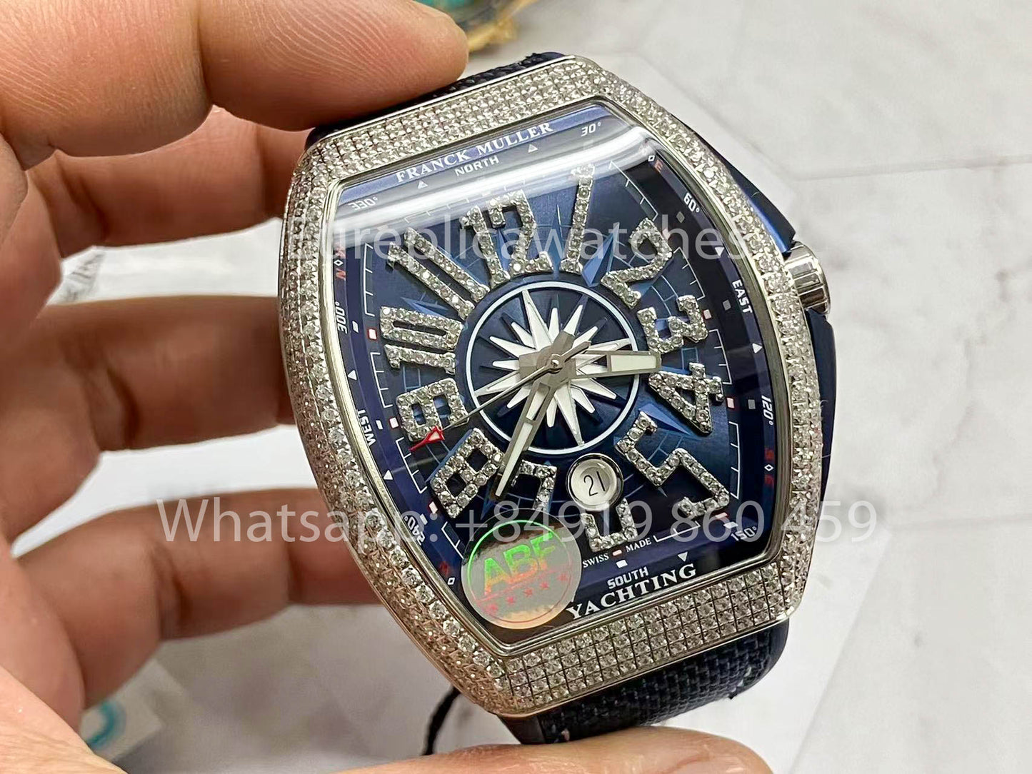 Franck Muller Mens Collection V45 SC DT Yachting 1:1 Best Edition ZF Factory Blue Dial Swiss ETA9015
